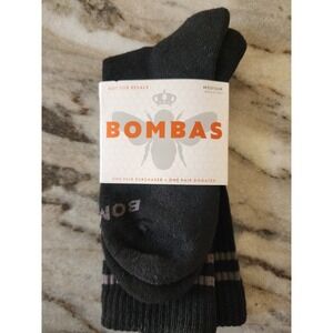 NWT Bombas Donation Socks Black Medium Bumble‎ Bee Honeycomb Antimicrobial